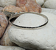 Sterling silver hammered bangle