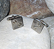 Sterling silver cufflinks with bar