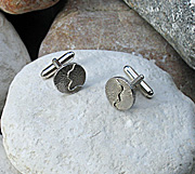 Sterling silver cufflinks with bar