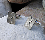 Sterling silver cufflinks with bar