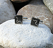 Sterling silver cufflinks with bar