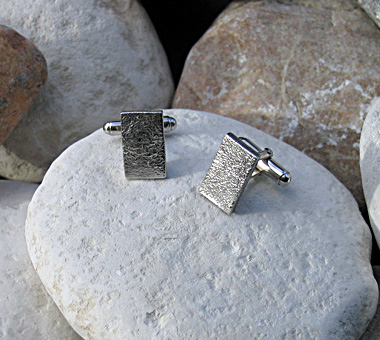 Sterling silver cufflinks with bar
