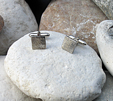 Sterling silver cufflinks with bar