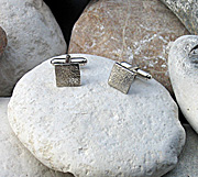 Sterling silver cufflinks with bar