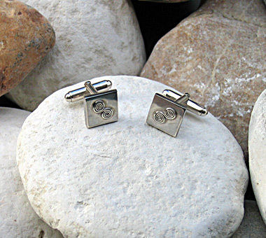 Sterling silver cufflinks with bar