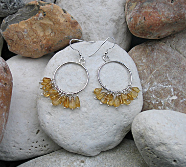 Sterling silver earrings with citrine