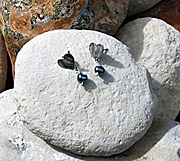 Sterling silver heart earrings with freshwater pearls