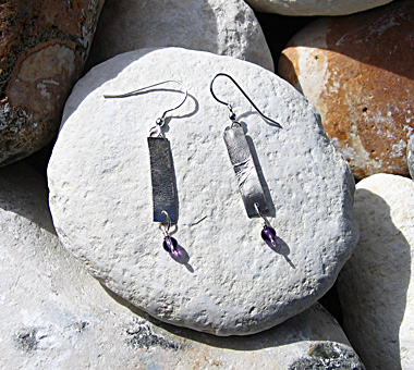 Sterling silver earrings with amethysts