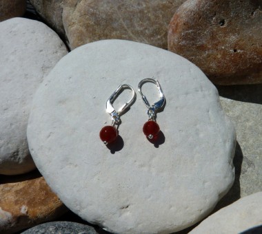 Sterling silver earrings with carnelian
