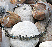 Ribbon necklace with labradorite