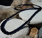 Sterling silver necklace with indigo blue Swarovski crystals