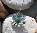 Sterling silver flower necklace with aventurine